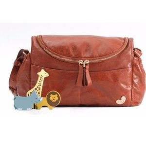 Tribe Singapore Sling Brown Leather Diaper Baby Bag